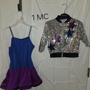 Weissman Silver Starry Jacket with Blue and Purple Dress